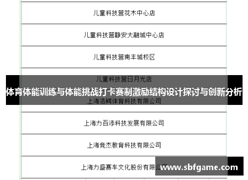 体育体能训练与体能挑战打卡赛制激励结构设计探讨与创新分析